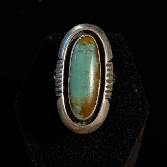 Vintage Jewelry - Vintage Native American Turquoise Sterling Silver Ring Size 5